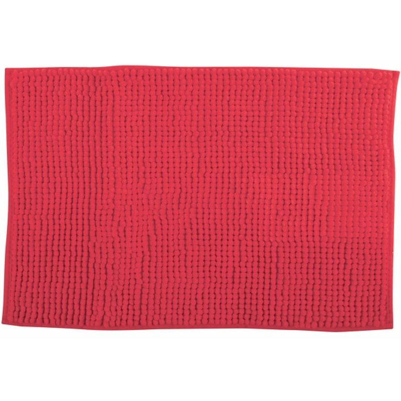 Foto van Msv badkamerkleed/badmat voor op de vloer - rood - 60 x 90 cm - microvezel - badmatjes