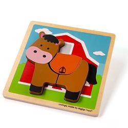 Foto van Bigjigs chunky lift out horse puzzle