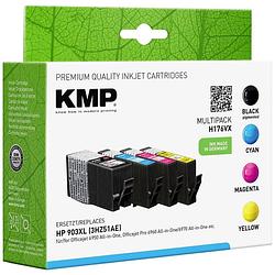 Foto van Kmp inkt vervangt hp 903xl compatibel combipack zwart, cyaan, magenta, geel h176vx 1756,0005