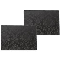 Foto van 4x stuks stevige luxe tafel placemats amatista zwart 30 x 43 cm - placemats
