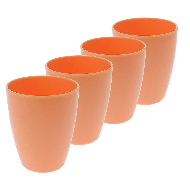 Foto van 4x drinkbekers kunststof 340 ml oranje - drinkbekers