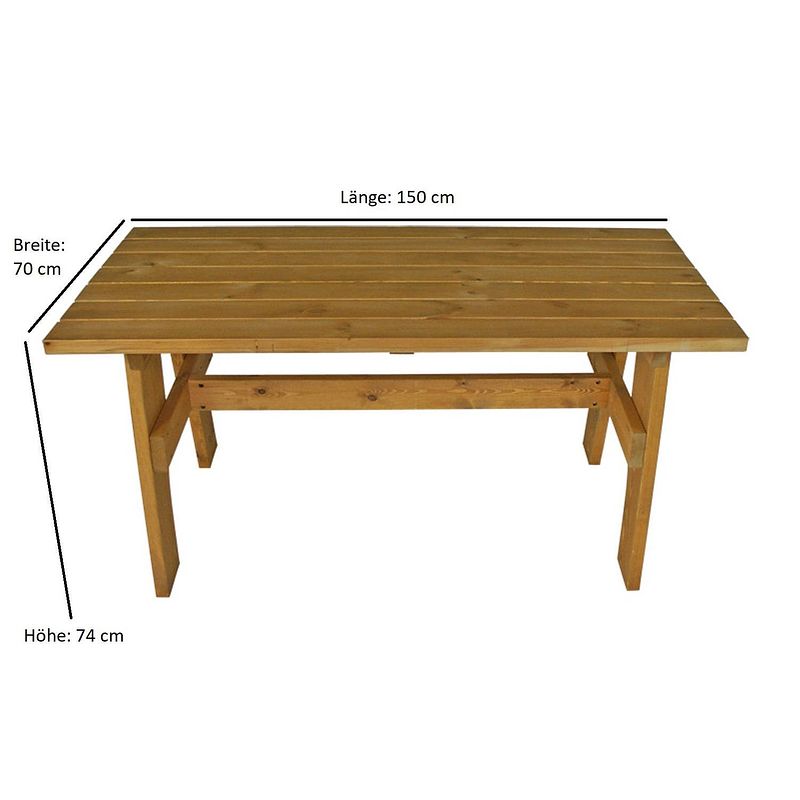 Foto van Degamo -tuintafel freital 70 x 150 cm, massief grenen