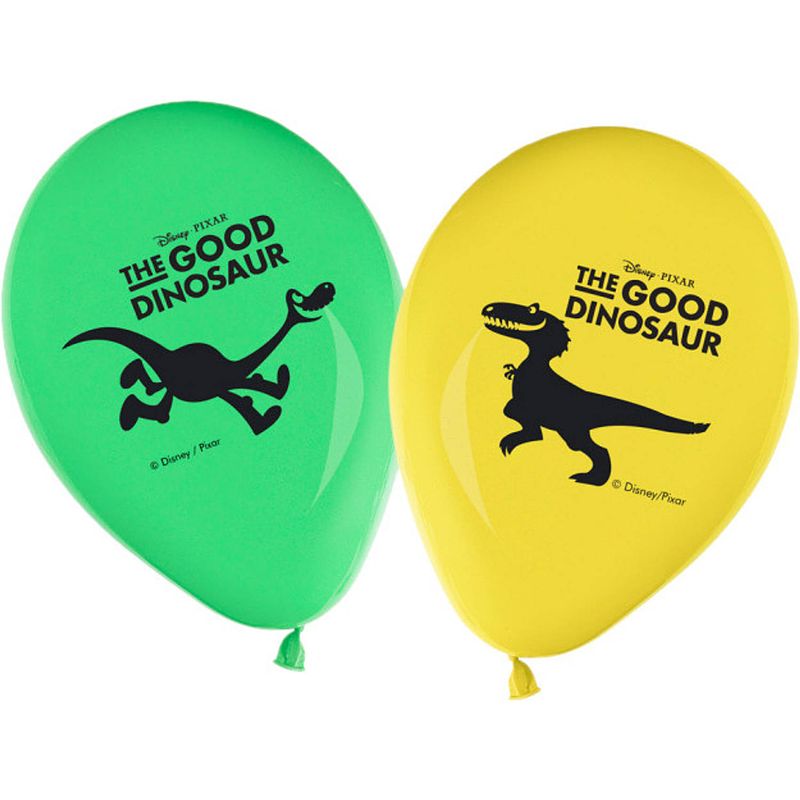 Foto van Procos ballonnen the good dinosaur 28 cm geel/groen 8 stuks