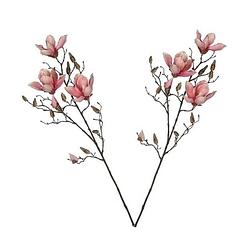 Foto van 2x roze magnolia/beverboom kunsttakken kunstplanten 90 cm - kunstplanten