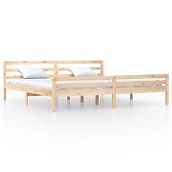 Foto van The living store houten bedframe - grenenhout - 180 x 200 cm - stabiel en comfortabel