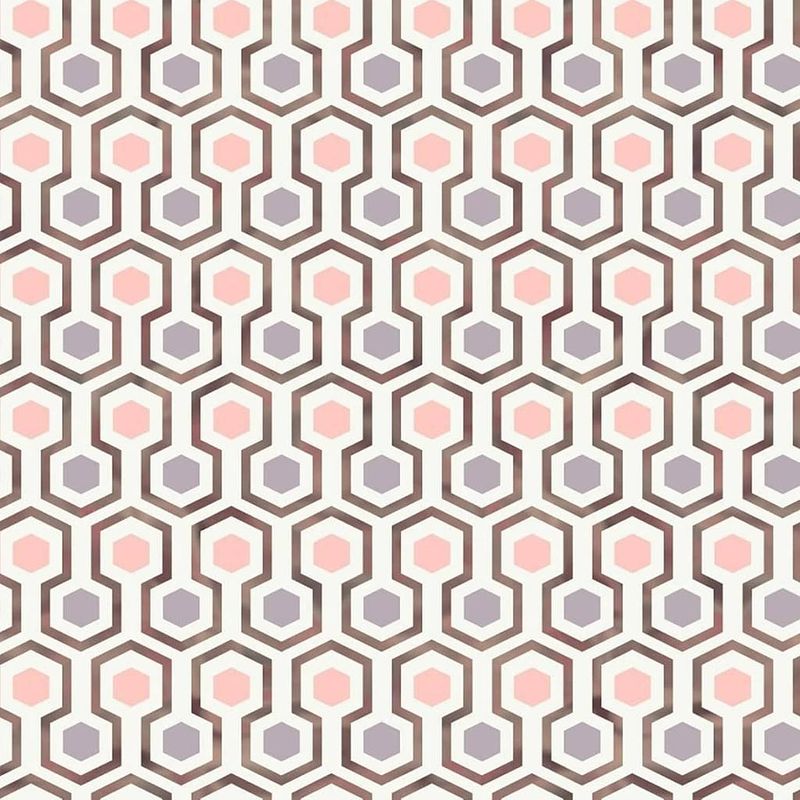 Foto van Good vibes behang hexagon pattern roze en paars