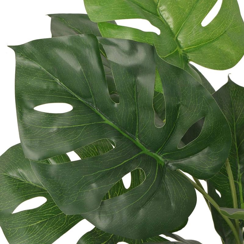 Foto van The living store monstera kunstplant - 45 cm - realistisch - groen - hoogwaardige materialen