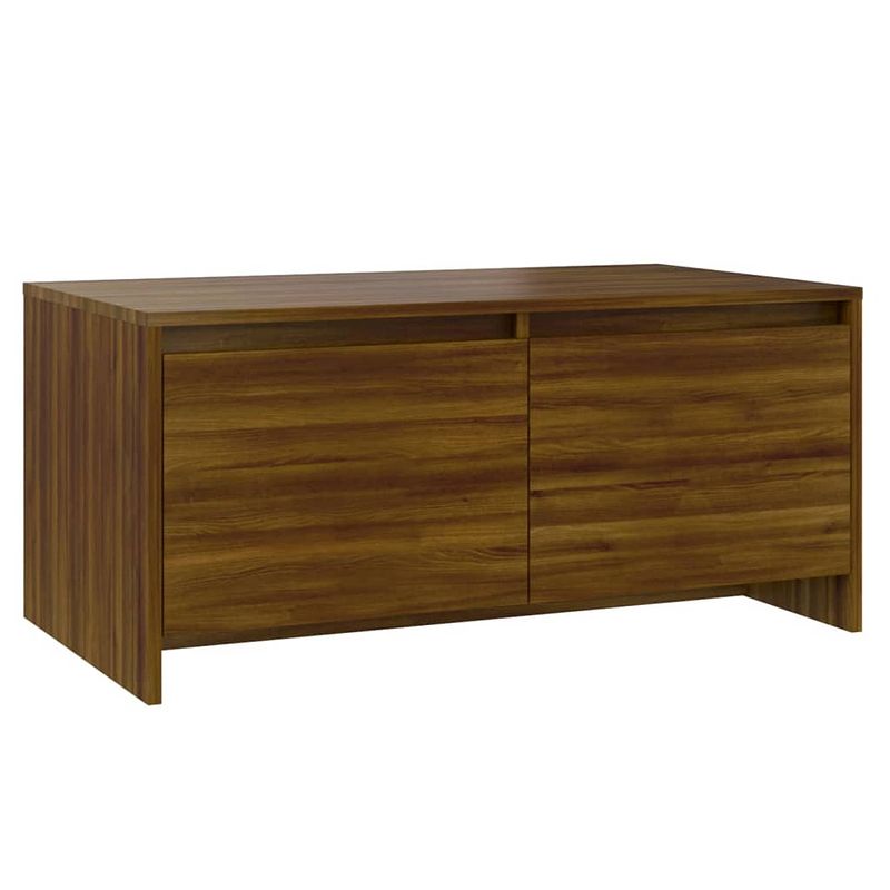 Foto van The living store banktafel - moderne banktafel - bruineiken - 90 x 50 x 41.5 cm - stevig en duurzaam