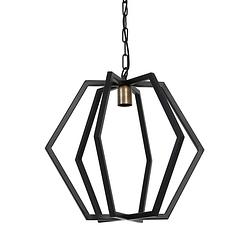 Foto van Light & living - hanglamp bresca - 46x46x45 - zwart