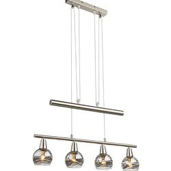 Foto van Moderne hanglamp roman - l:60cm - e14 - metaal - grijs