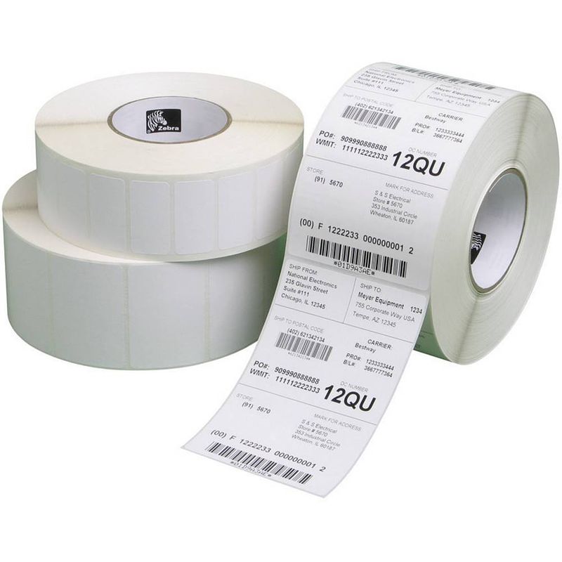 Foto van Zebra rol met etiketten 76 x 25 mm thermisch papier wit 30960 stuk(s) permanent 800263-105 universele etiketten