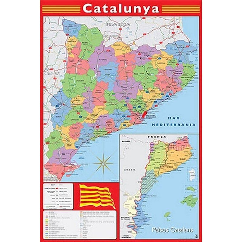 Foto van Grupo erik map catalunya poster 61x91,5cm