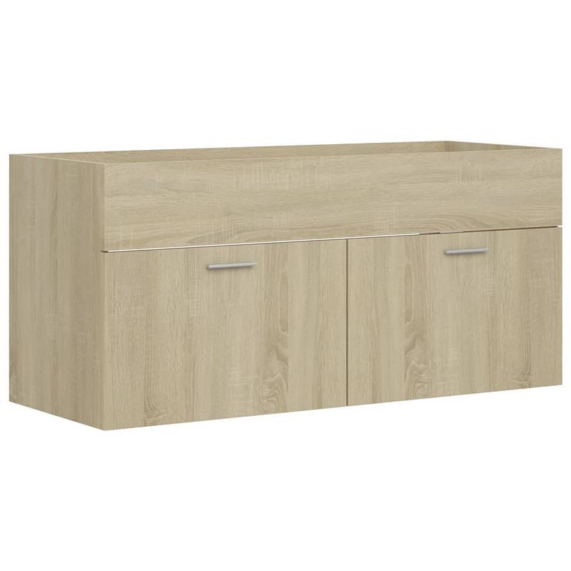 Foto van The living store gootsteenkast - badkamermeubel - 100 x 38.5 x 46 cm - sonoma eiken