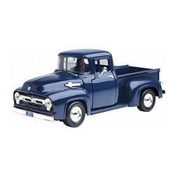 Foto van Modelauto ford f-100 1956 blauw schaal 1:24/19,5 x 8 x 6 cm - speelgoed auto's