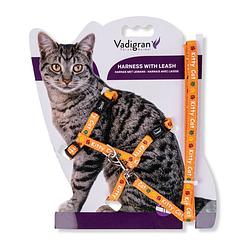 Foto van Dierenbenodigdheden vadigran harnas+leiband kitty cat oranje 22/32cm+120cm