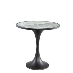 Foto van Ptmd laiko white metal smooth sidetable marble print