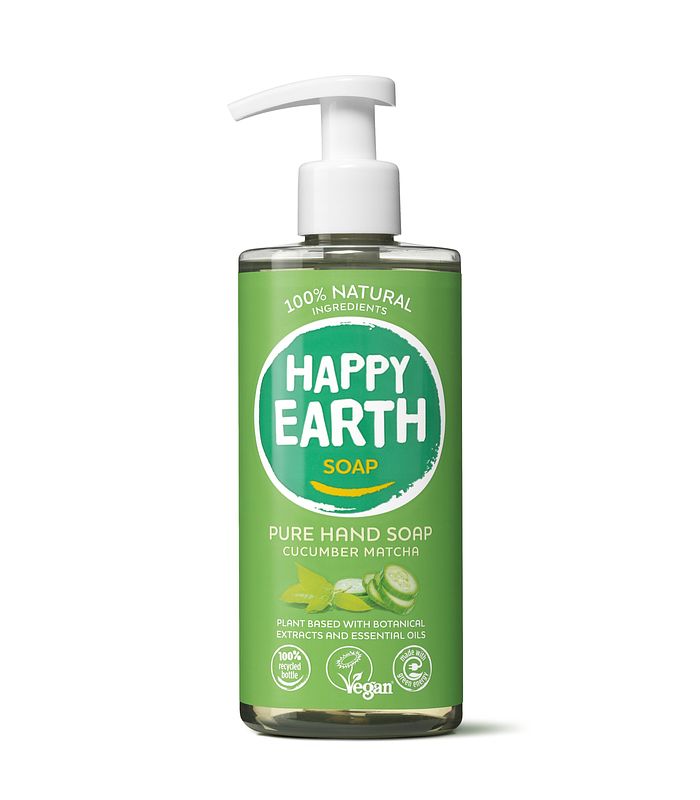 Foto van Happy earth 100% natuurlijke hand soap cucumber matcha