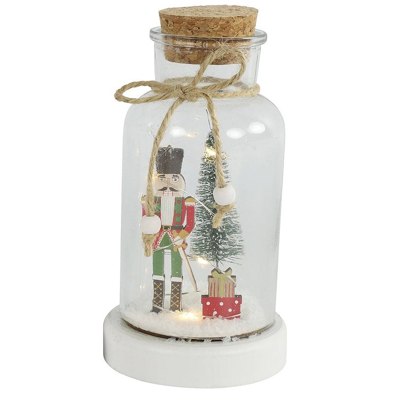 Foto van Tom kerstdecoratie rick 9,5 x 17,5 cm glas transparant