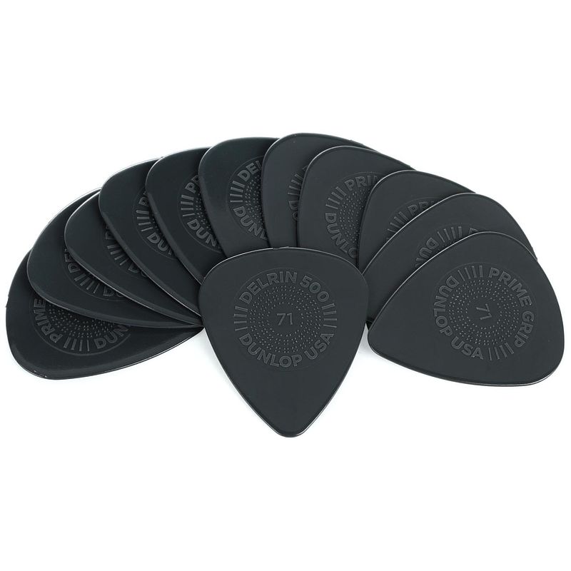 Foto van Dunlop 450p071 prime grip delrin 0.71mm plectrumset (12 stuks)