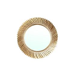 Foto van Ptmd posh gold iron mirror leafs frame round