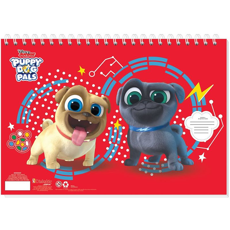 Foto van Disney sticker- en kleurboek puppy dog pals 33 cm papier rood