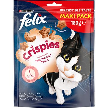 Foto van Felix crispies treats flavoured with salmon and trout maxi pack 180g bij jumbo