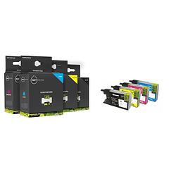 Foto van Geschikt brother lc-1220 set bk,cy, ma, ye inktcartridge zwart cyaan magenta en geel van inktmedia