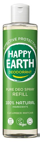 Foto van Happy earth 100% natuurlijke deo spray cucumber matcha navulling