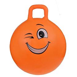 Foto van Skippybal smiley voor kinderen oranje 55 cm - skippyballen