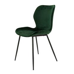 Foto van Hoyz - velvet stoel - kuip zitting - groen - 4 stuks