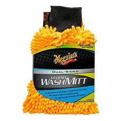 Foto van Meguiar's schoonmaakhandschoen hybrid microfiber oranje/grijs