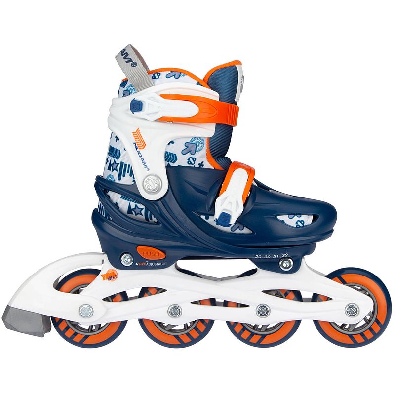 Foto van Nijdam inlineskates traffic racer junior blauw/oranje mt 25-28