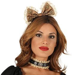 Foto van Fiestas guirca tiara strik steampunk dames polyester/staal beige