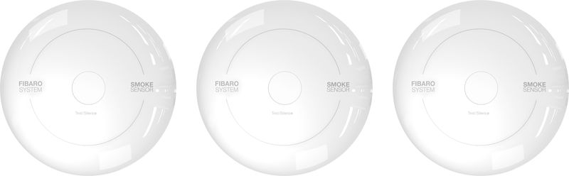 Foto van Fibaro smoke sensor (werkt met toon) 3-pack (2 jaar)