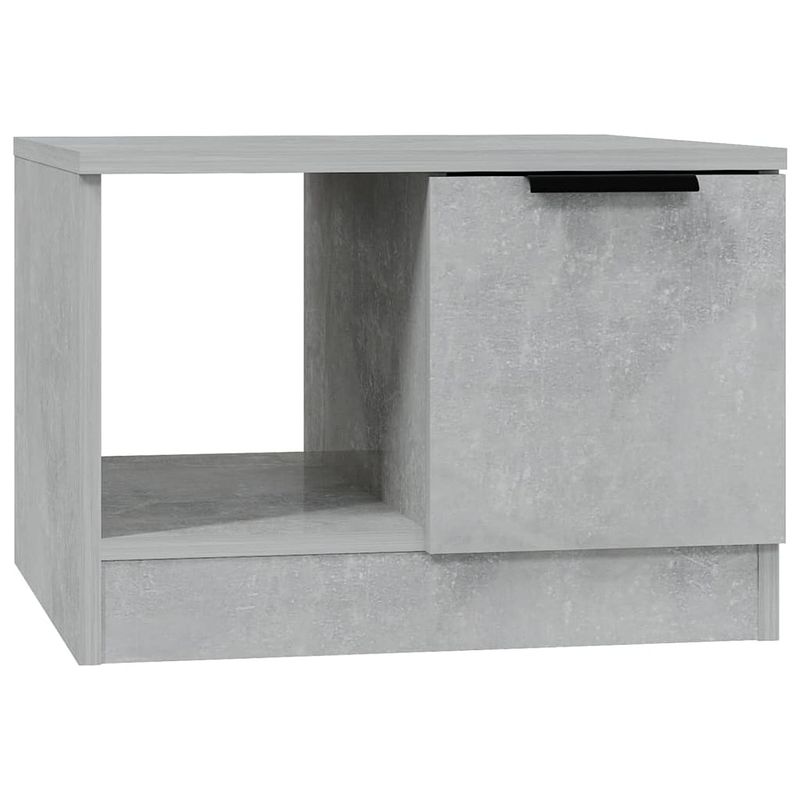 Foto van The living store salontafel - betongrijs - 50 x 50 x 36 cm - bewerkt hout