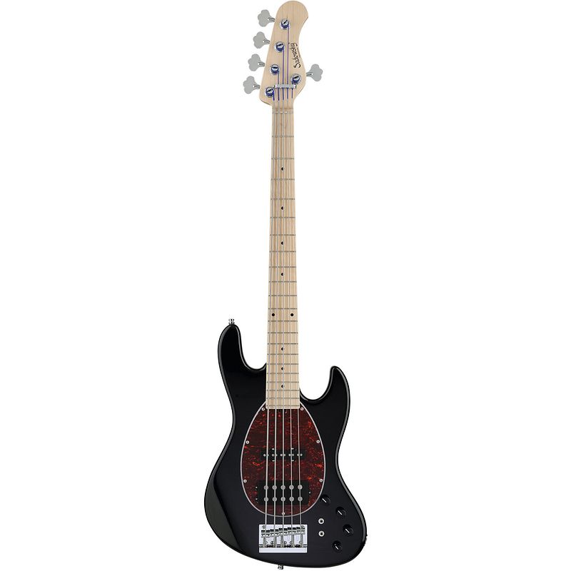 Foto van Sadowsky metroline 21-5 vintage m/j bass swamp ash solid black high polish 5-snarige elektrische basgitaar met gigbag