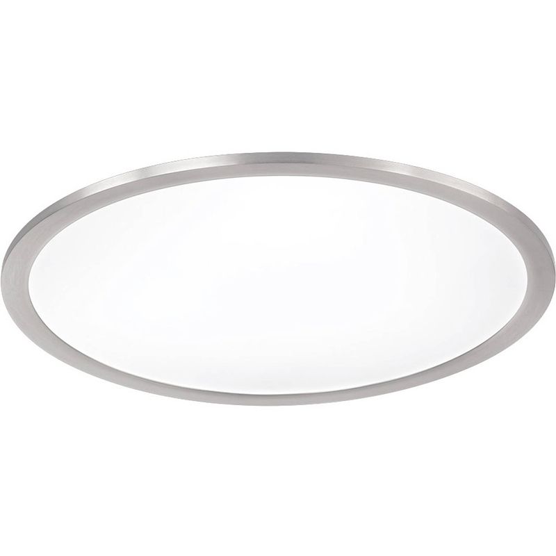 Foto van Led plafondlamp - plafondverlichting - trion povino - 25w - warm wit 3000k - dimbaar - rond - mat nikkel - aluminium