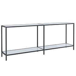 Foto van Vidaxl wandtafel 200x35x75,5 cm gehard glas wit