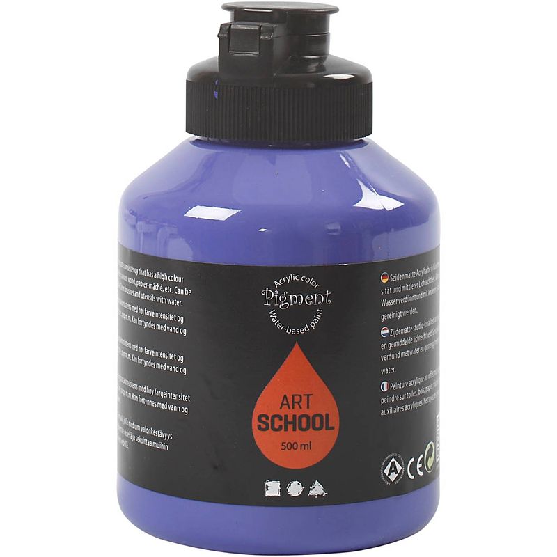 Foto van Packlinq pigment art school. violet blue. semi-transparant. 500 ml/ 1 fles