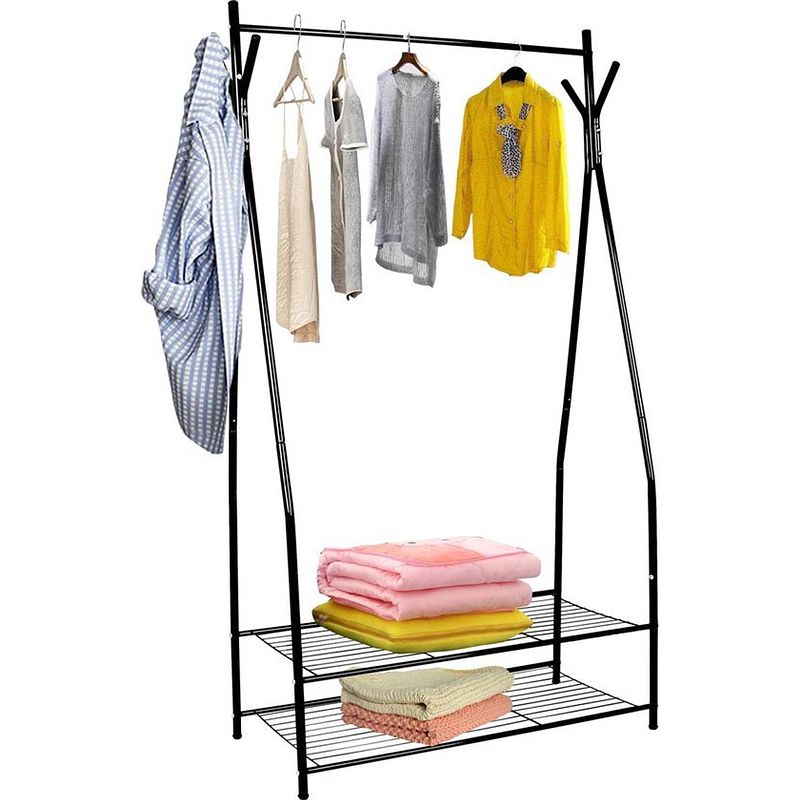 Foto van Maxxhome kledingrek - garderobe - kledingstandaard - schoenenrek - 90x160 cm