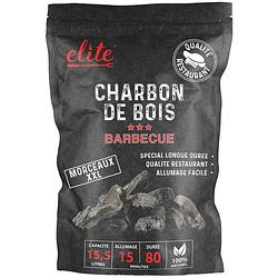 Foto van Elite barbecue/bbq houtskool - 1x zak van 15 liter - restaurant kwaliteit kolen - briketten
