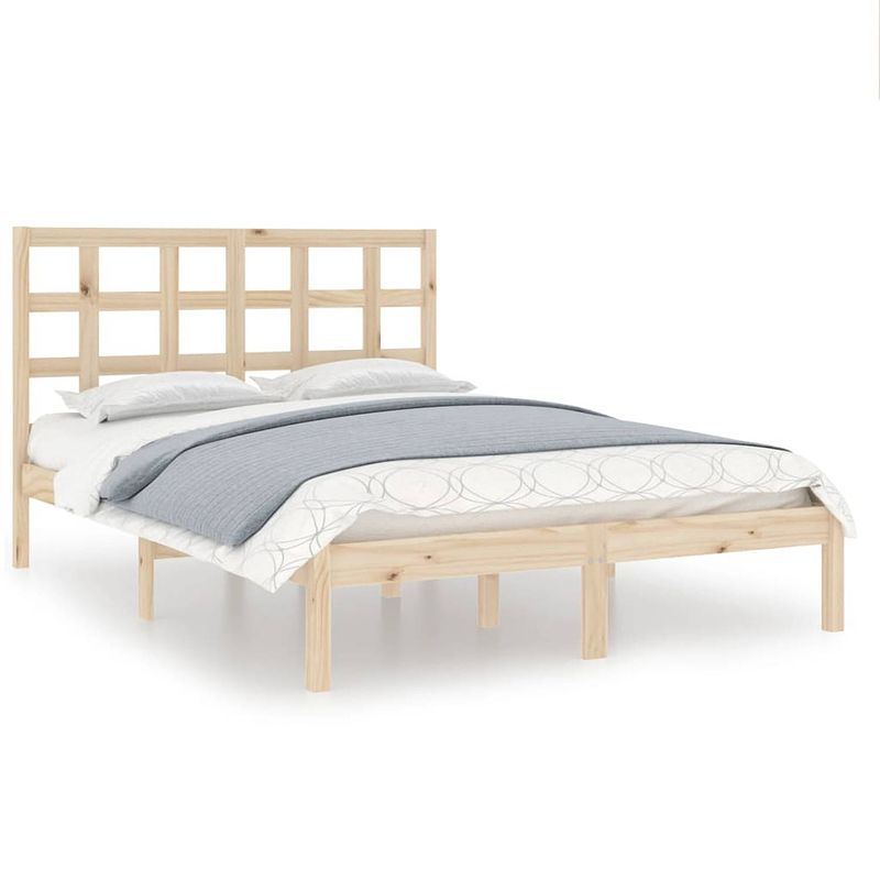 Foto van Vidaxl bedframe massief hout 120x190 cm 4ft small double