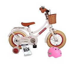 Foto van Volare kinderfiets excellent - 12 inch - wit - met fietshelm en accessoires