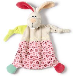 Foto van Nici knuffeldoekje rabbit 25 x 25 cm pluche wit/roze