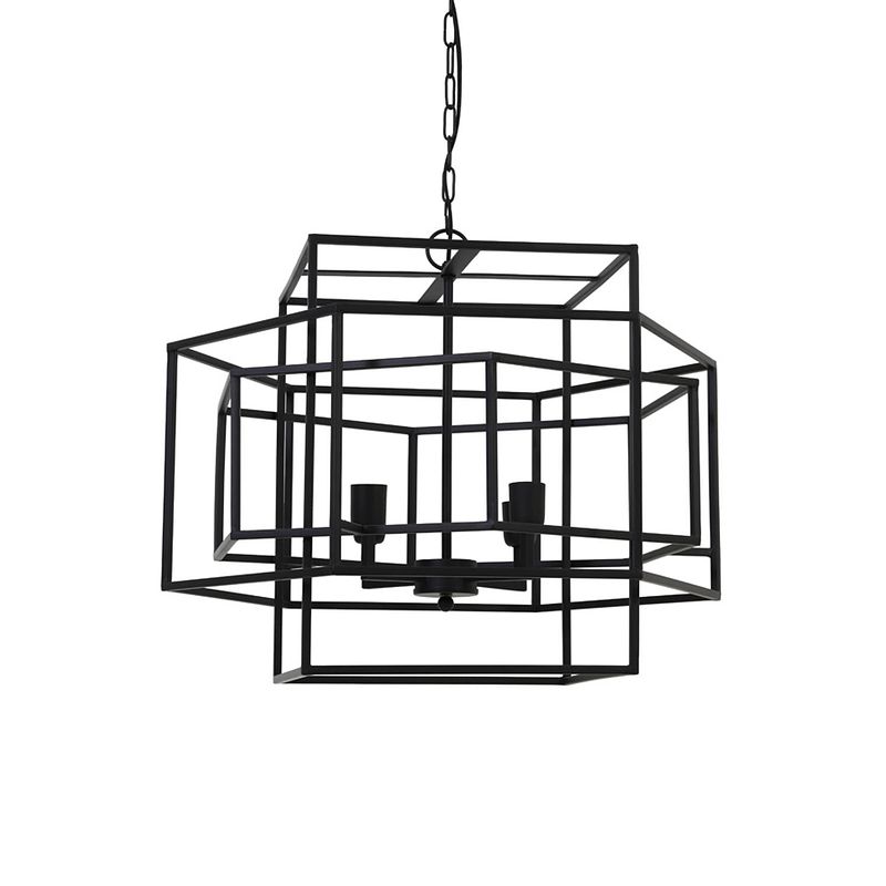 Foto van Light & living - hanglamp dalisia - 69x64x56 - zwart