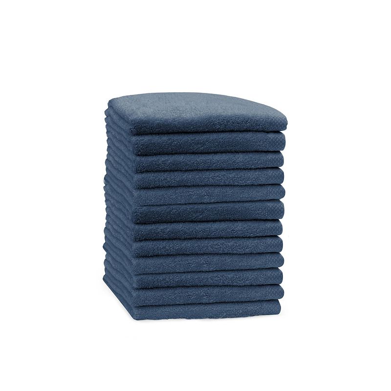 Foto van Eleganzzz handdoek 100% katoen 50x100cm - oceaan blauw - set van 12