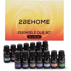 Foto van 2behome® etherische olie set - 14 geuren - essentiële oliën - diffusers - incl. lavendel, vanille, eucalyptus en meer