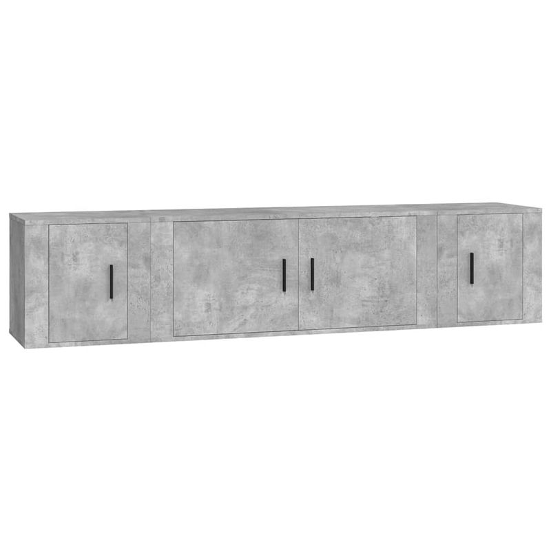 Foto van The living store televisiekastenset betongrijs - 100 x 34.5 x 40 cm - 2 x 40 x 34.5 x 40 cm