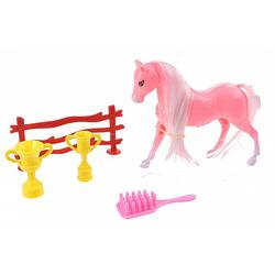 Foto van Toi-toys speelset paard 6-delig roze