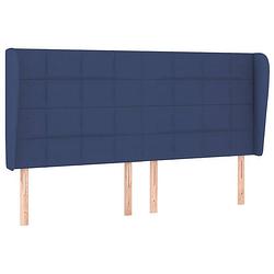 Foto van Vidaxl hoofdbord met randen 183x23x118/128 cm stof blauw